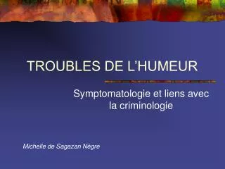 troubles de l humeur