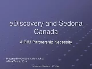 eDiscovery and Sedona Canada