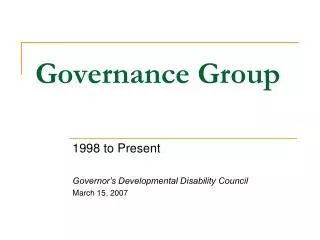 Governance Group