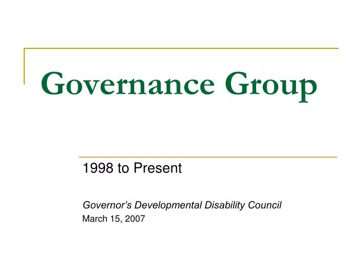 governance group
