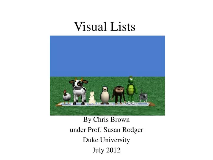 visual lists