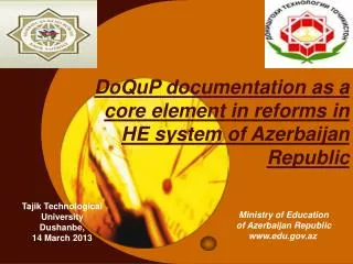 DoQuP documentation as a core element in reforms in HE system of Azerbaijan Republic