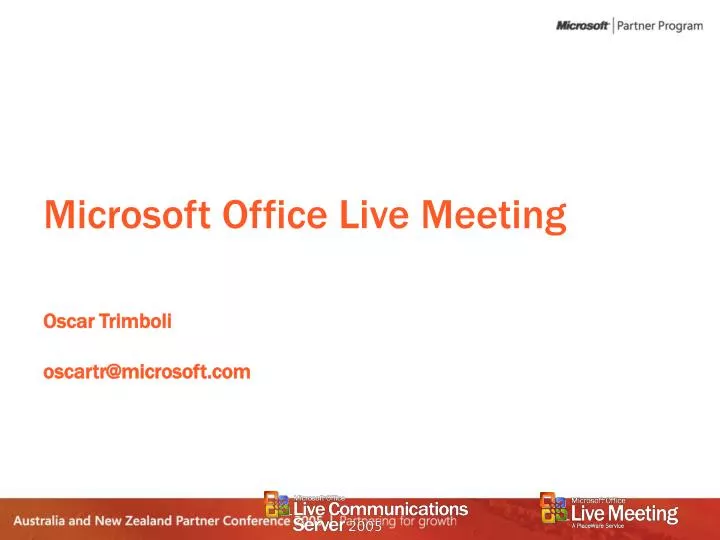microsoft office live meeting oscar trimboli oscartr@microsoft com
