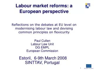 Paul Cullen Labour Law Unit DG EMPL European Commission Estoril, 6-9th March 2008