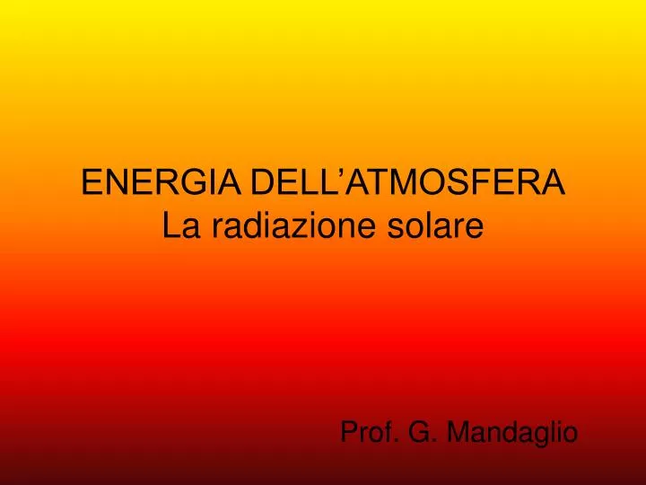 energia dell atmosfera la radiazione solare
