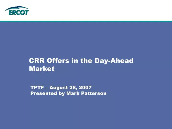 crr offers in the day ahead market