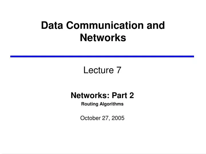 data communication and networks