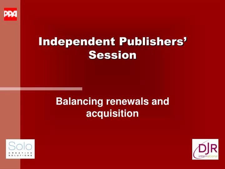 independent publishers session