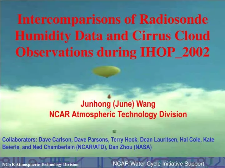 intercomparisons of radiosonde humidity data and cirrus cloud observations during ihop 2002