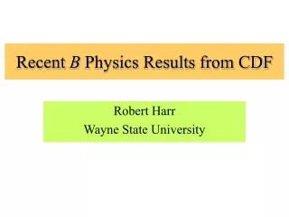 Recent B Physics Results from CDF