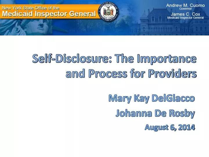 self disclosure the importance and process for providers