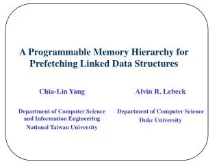 A Programmable Memory Hierarchy for Prefetching Linked Data Structures