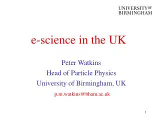 e-science in the UK