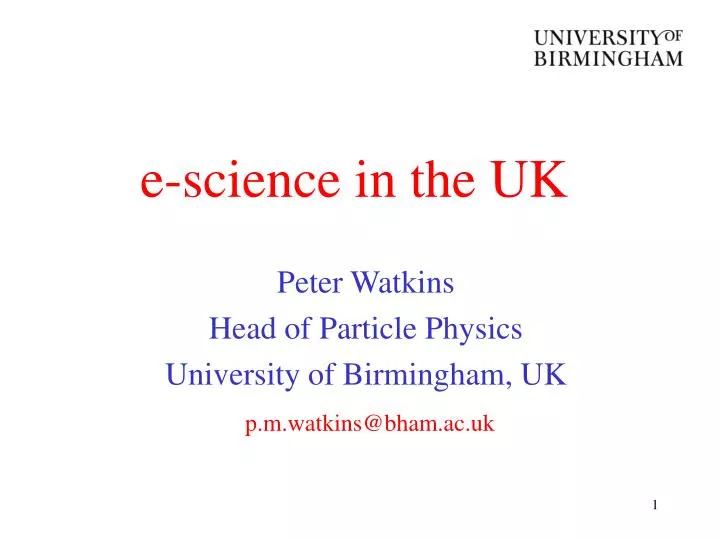 e science in the uk