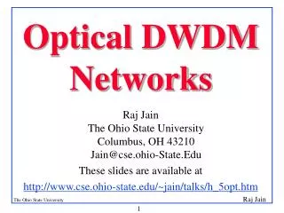 Optical DWDM Networks
