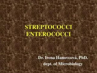 STREPTOCOCCI ENTEROCOCCI