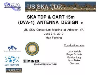 SKA TDP &amp; CART 15m (DVA-1) ANTENNA DESIGN 11
