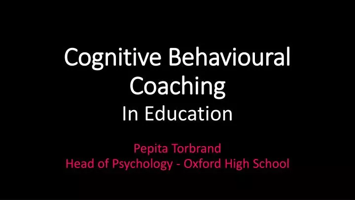 cognitive behavioural coaching