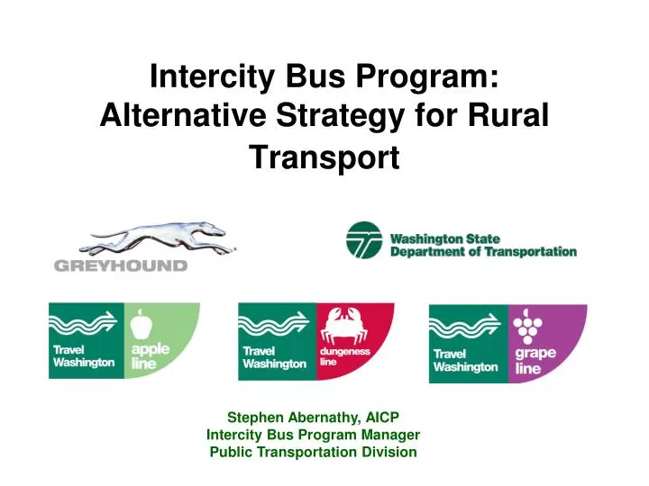 intercity bus program alternative strategy for rural transport