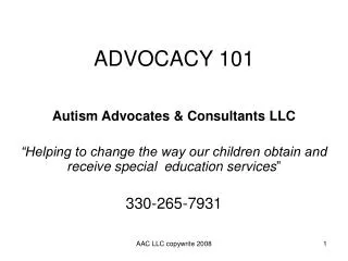 advocacy 101