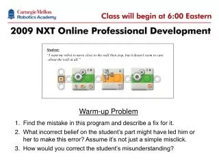 NXT-G Online Professional Development Classes will begin at 1:00pm EDT
