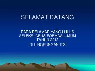 selamat datang