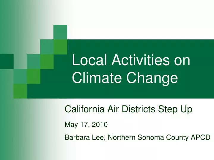 local activities on climate change
