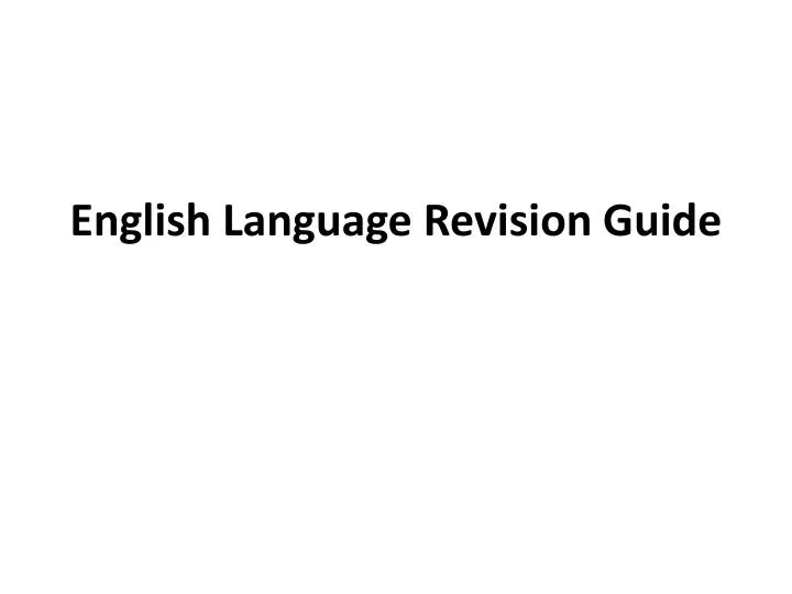 english language revision guide