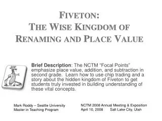 Fiveton : The Wise Kingdom of Renaming and Place Value