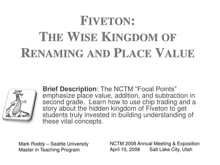 fiveton the wise kingdom of renaming and place value