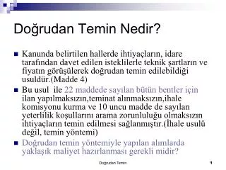 do rudan temin nedir