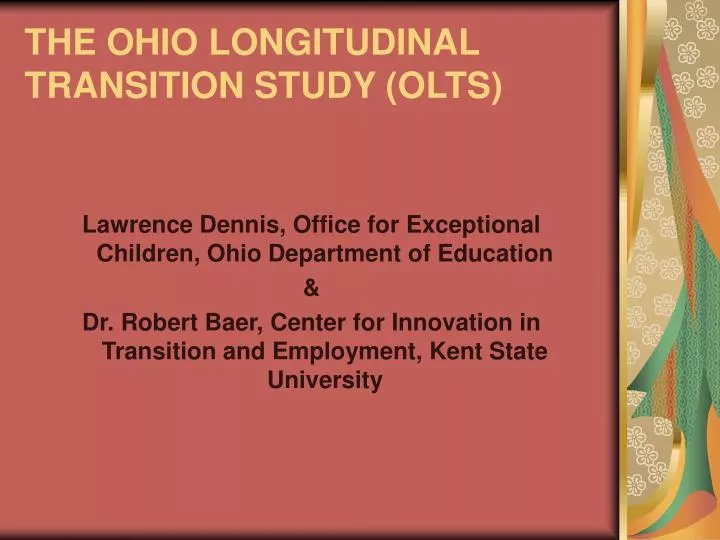 the ohio longitudinal transition study olts