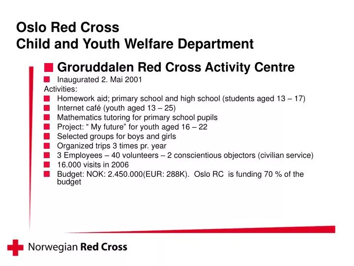 oslo red cross child and youth welfare department