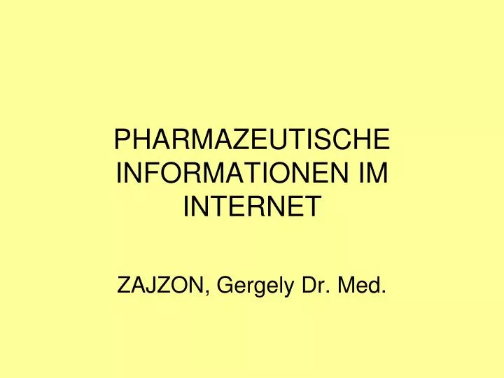pharmazeutische informationen im internet