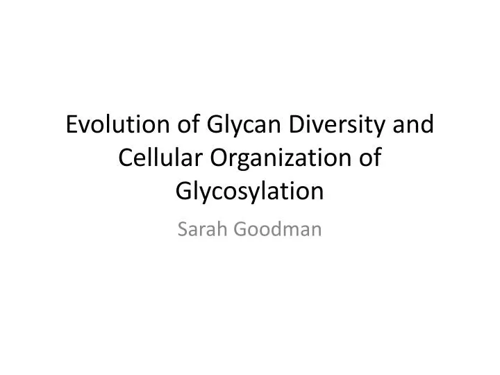 evolution of glycan diversity and cellular organization of glycosylation