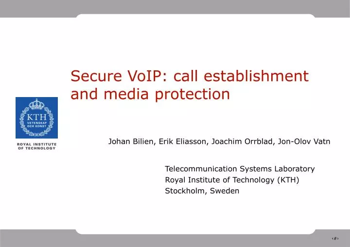 secure voip call establishment and media protection