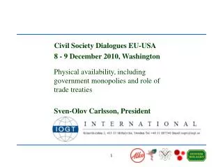 Civil Society Dialogues EU-USA 8 - 9 December 2010, Washington