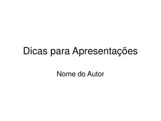 dicas para apresenta es