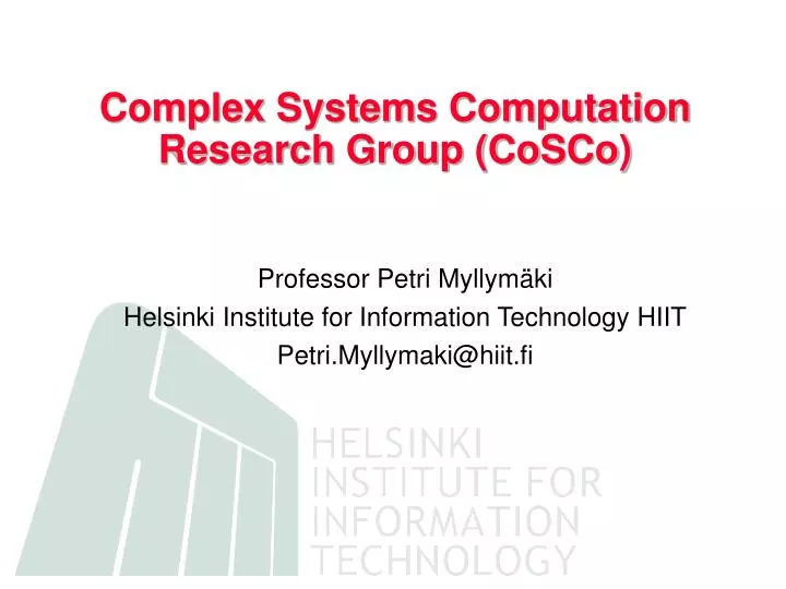 complex systems computation research group cosco