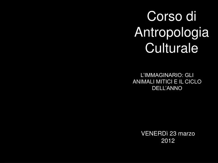 corso di antropologia culturale