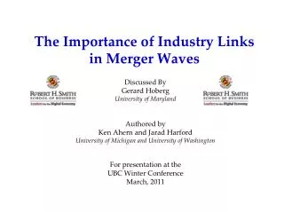The Importance of Industry Links in Merger Waves