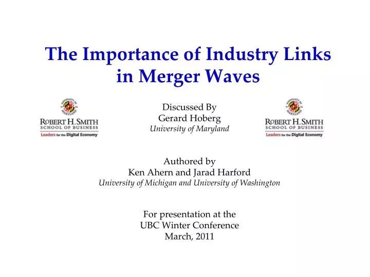 the importance of industry links in merger waves