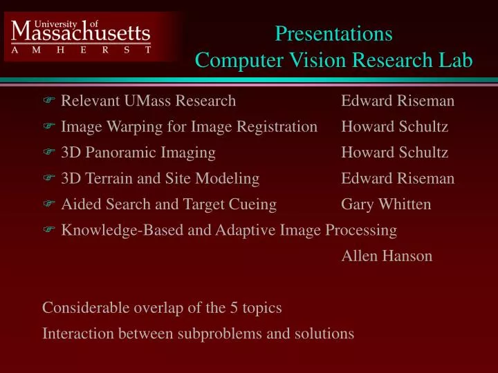 presentations computer vision research lab