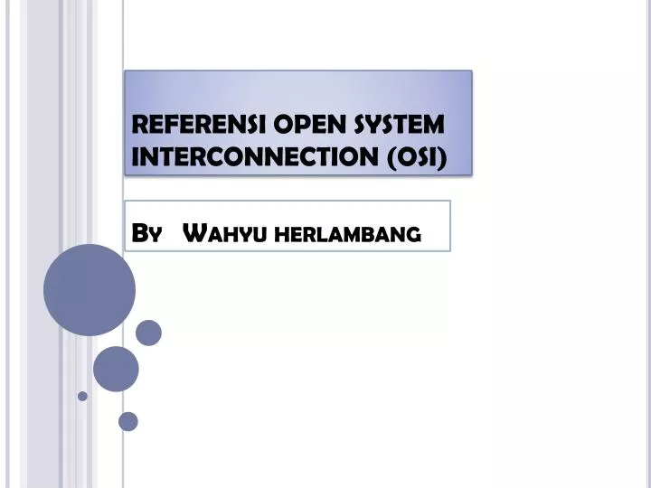 referensi open system interconnection osi