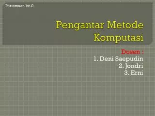 pengantar metode komputasi