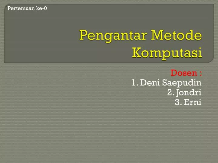 pengantar metode komputasi