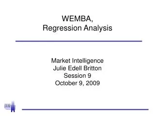 WEMBA, Regression Analysis