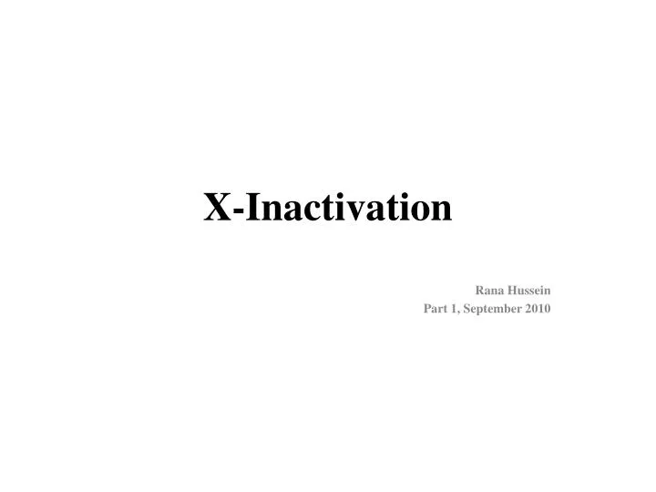 x inactivation