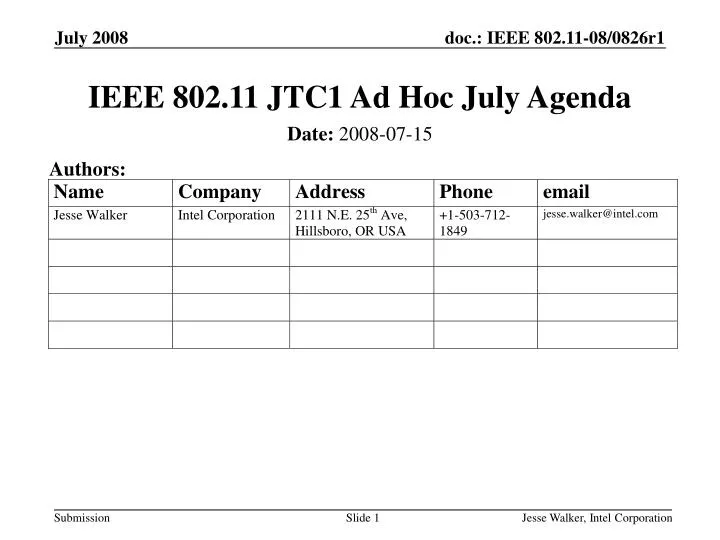 ieee 802 11 jtc1 ad hoc july agenda