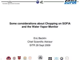 Some considerations about Chopping on SOFIA and the Water Vapor Monitor